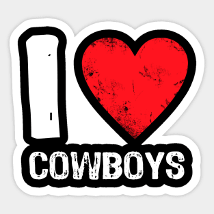 I Love Cowboys Sticker